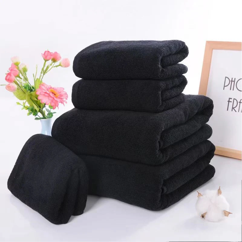 3Pcs Microfiber Beauty Hair Salon Towels Soft Highly Absorbent black premium towel home clean hotel Spa Bath beauty salon Towels