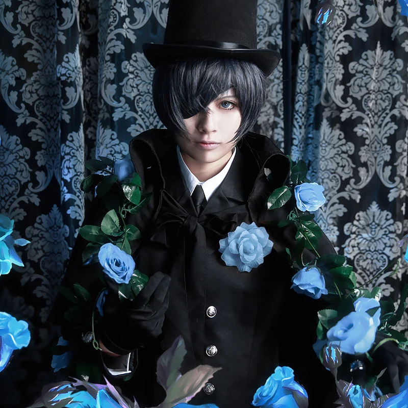 Anime Black Butler Ciel Phantomhive Funeral Cosplay Costume Kuroshitsuji Halloween Costume