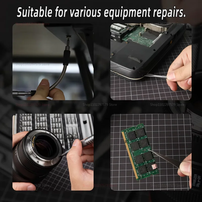 128 in 1 Precision Screwdriver Set with Magnetic Flexible Shaft Repair Tools for PC iPhone Watch Camera Glasses and Electronics