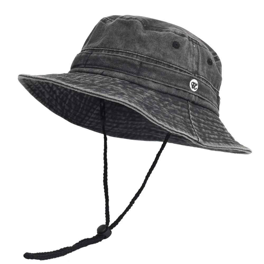 Spring Summer Washed Cotton Bucket Hats for Men Women Panama Hat Fishing Hunting Cap Sun Protection Caps Outdoor Sun Hat