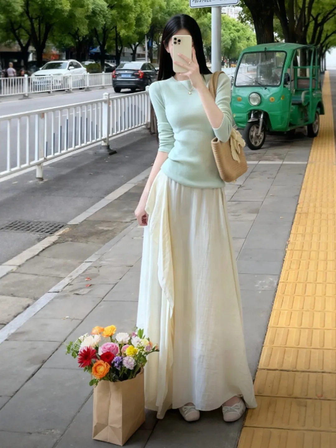 

Spring Knitted Top And Skirt Set Gentle Style Comfortable Fashionable Two-Piece Ensemble Youthful Design Machine Washable Cotton