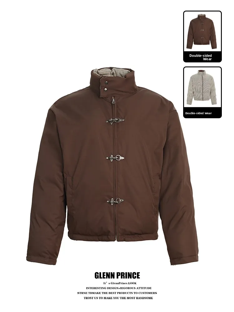 

Мужская двусторонняя хлопковая куртка GPstudio, утепленная, зимняя, теплая, молодежная, модная, свободного кроя, с длинным рукавом, на молнии...