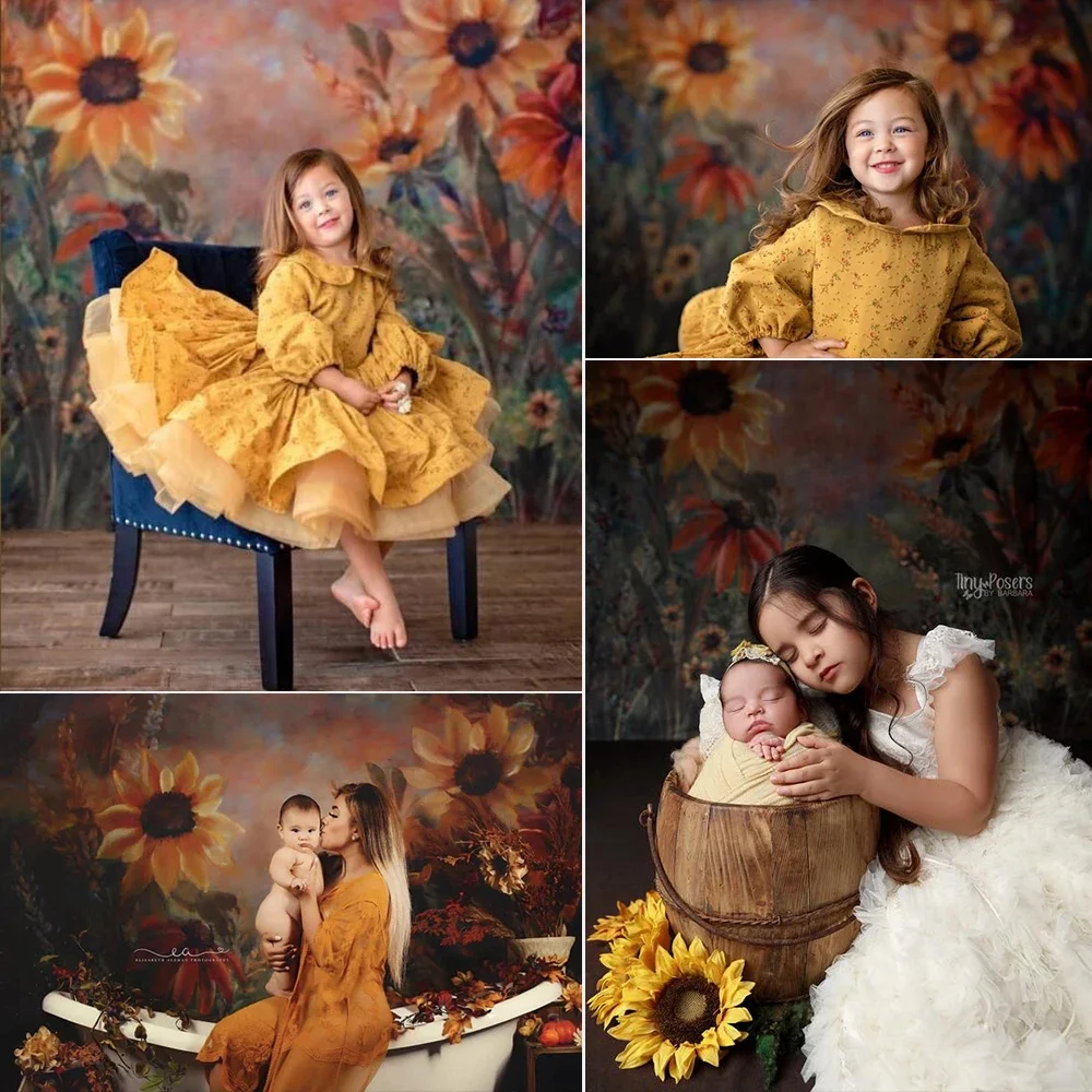 خلفيات تصوير زهور مرسومة يدويًا للفنية المثالية للنساء الحوامل والتقاط الصور لحديثي الولادة، دعائم صور للفتيات البالغات