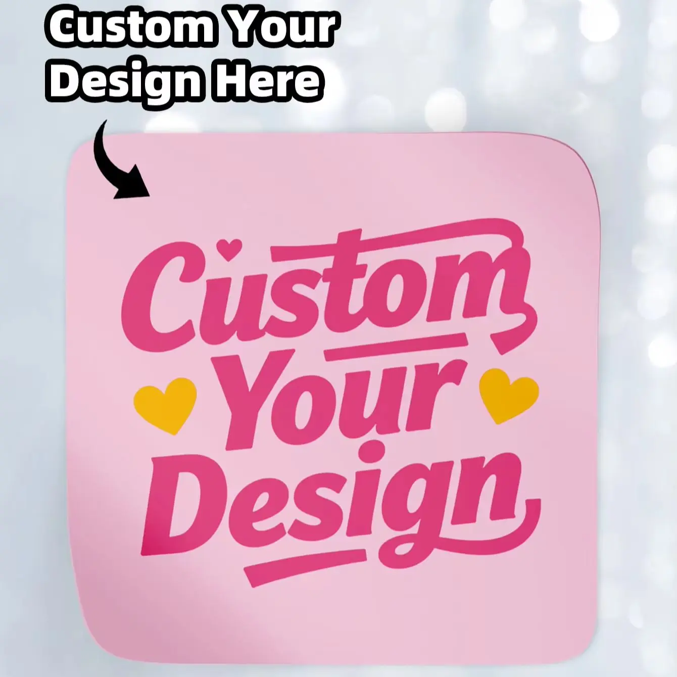 1‑120Pcs Custom Square Stickers Personalized Text Image Decals for Car Interior Dashboard Door Panel Decoration