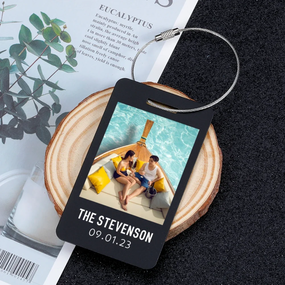 

Custom Photo Travel Luggage Tag Reusable Suitcase ID Baggage Boarding Tag for Him Her Holiday Christmas Gift Travel Accessories