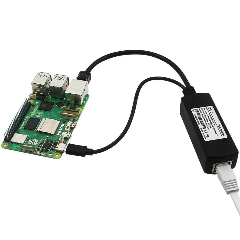 فاصل USB نوع C PoE ، جهاز تقسيم Gigabit PoE ، موصل 5V ، موصل 4A ، Raspberry Pi 5V ، 47 Mbps