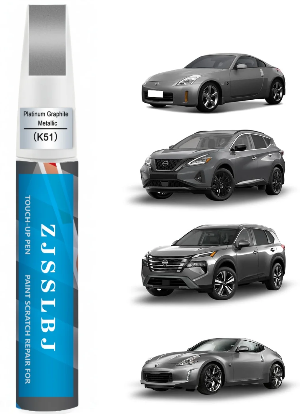 Platinum Graphite Metallic(K51) for Nissan Touch Up Paint Pen Precise Color Match for Car Paint Scratch Repair, Quickly and Easi