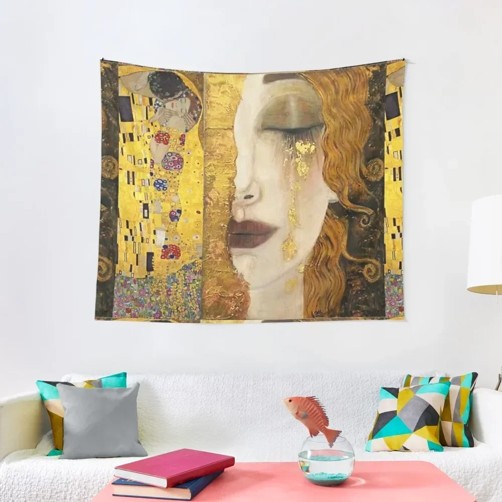 Golden tears - Gustav Klimt Tapestry Decoration Home Wall Decor Hanging Home Decor Accessories Bedrooms Decor Tapestry