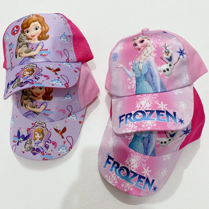 Disney Children Adjustable Sun Protection Hat Cute Baby Caps Elsa Frozen Princess Girls Hats Kids Boy Baseball Cap Summer