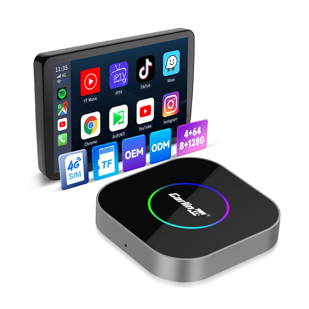 Factory Oem Odm Carlinkit Carplay Video Ai Universal Car Play SM6115 Multimedia Dongle Carplay Android Auto For Netflix YouTube