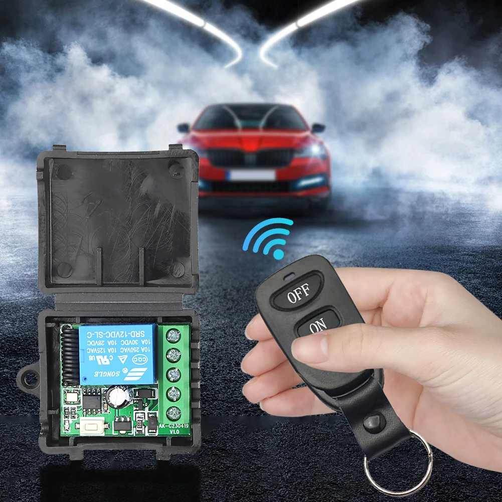 433 ميجا هرتز التحكم عن بعد 1CH RF 10A التتابع استقبال تيار مستمر 12 فولت زر التعلم التحكم عن بعد 1 قناة التحكم عن بعد التبديل