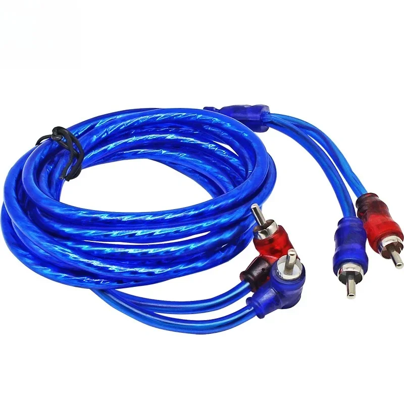 Amplifier Audio Cable Subwoofer Signal Wire Car Audio Male‑to‑Male 2RCA Red‑White Dual LotusConnector 1M2M3M4M5M Length DIY Part