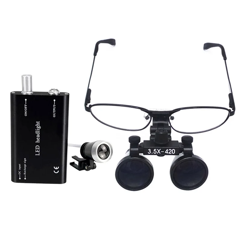 3.5X Magnification Black/White Lens Replaceable Myopic Nearsighted Glasses Dental Doctor Surgery Dentist Loupe Medical Magnifier