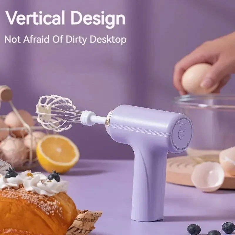 3 Speeds Wireless Electric Handheld Mixer Portable Egg Beater Cream Frother for Baking Cake Dough Kitchen Tool