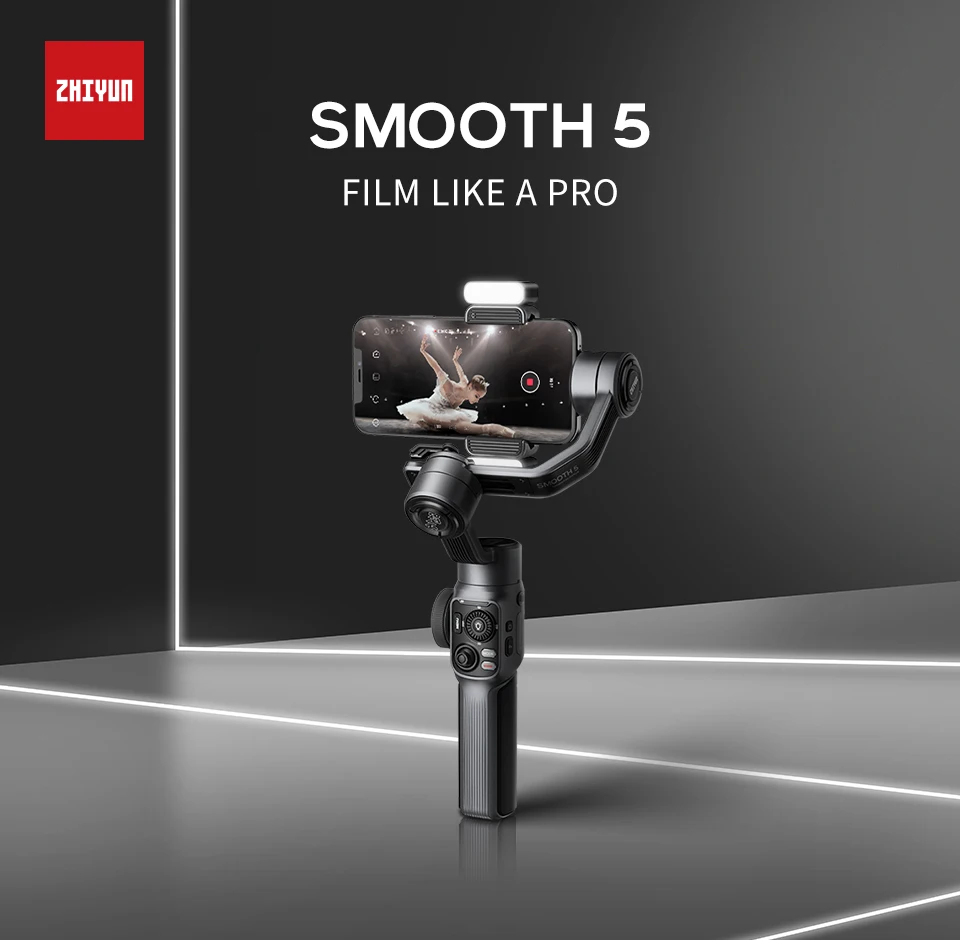 HOSHI ZHIYUN Smooth 5 Combo Gimbal Phone Handheld Stabilizer 3-Axis Smartphone Gimbal for iPhone 13 PRO