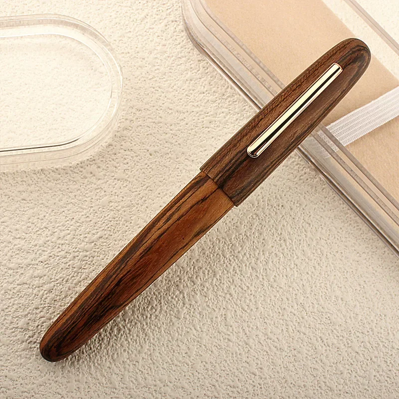 Imagem -05 - Jinhao Madeira Fountain Pen Clássico Dourado m Nib Ebony Walnut Rosewood Escola Estudante Material de Escritório Papelaria Presente 9056