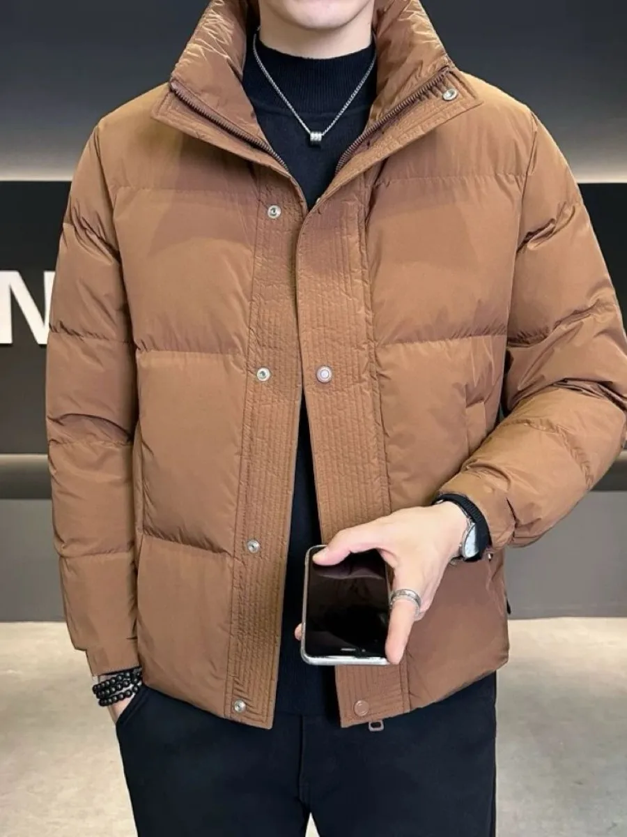 

Winter Thiened New Fabric ort Coat Warm Cotton Jaet Outerwear Stand Collar Lightweight Removeable Hood Stand Fit Lon...