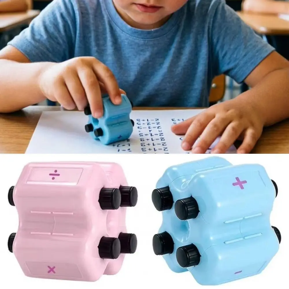 Math Exercise Math Roller Stamp Multiplication Division Addition Subtraction 4 in 1 Math Practice Tool Reusable Creative