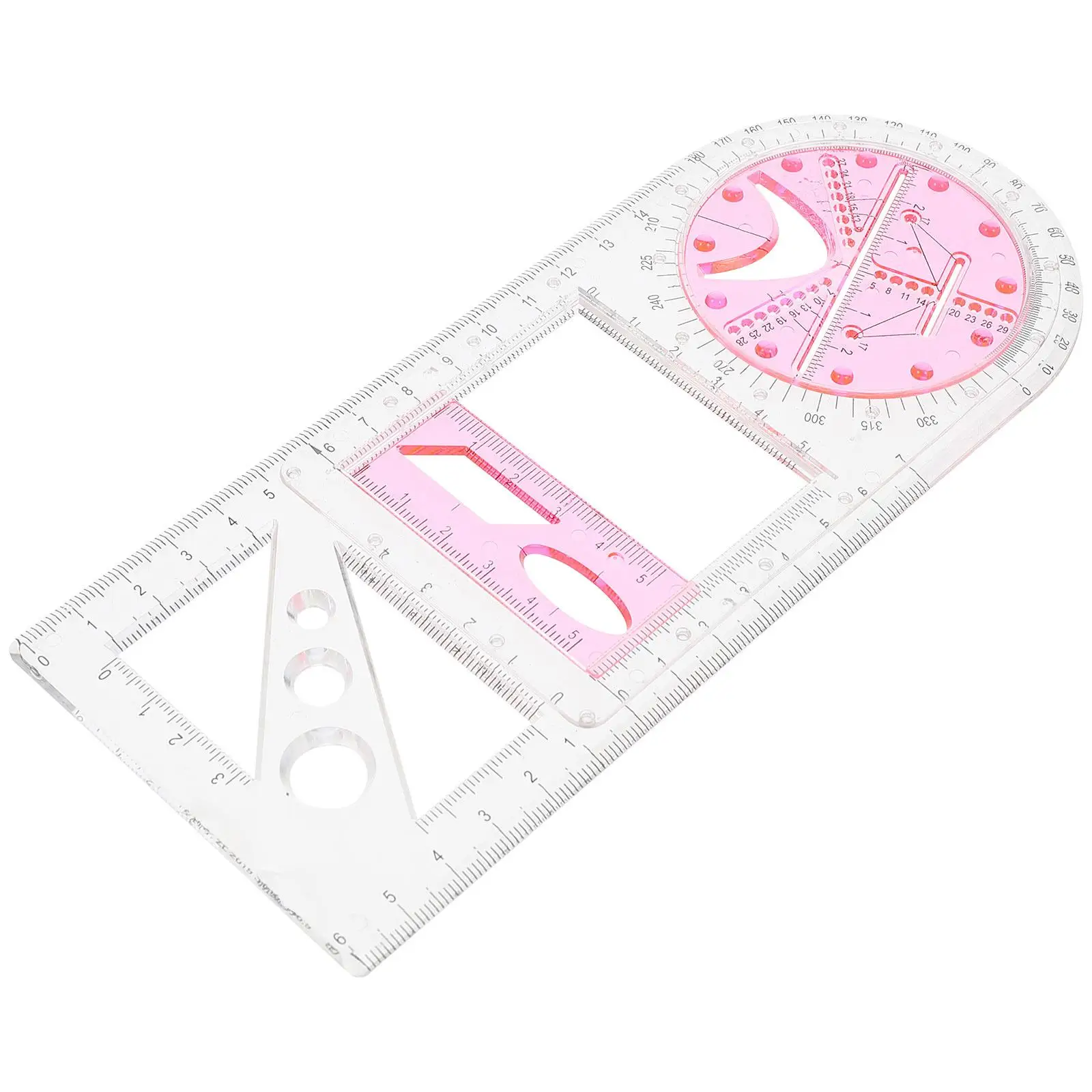 Plastic Geometric Rulers Templates Lightweight School Mathematics Learning Tool Drawing Templates Multifunctional