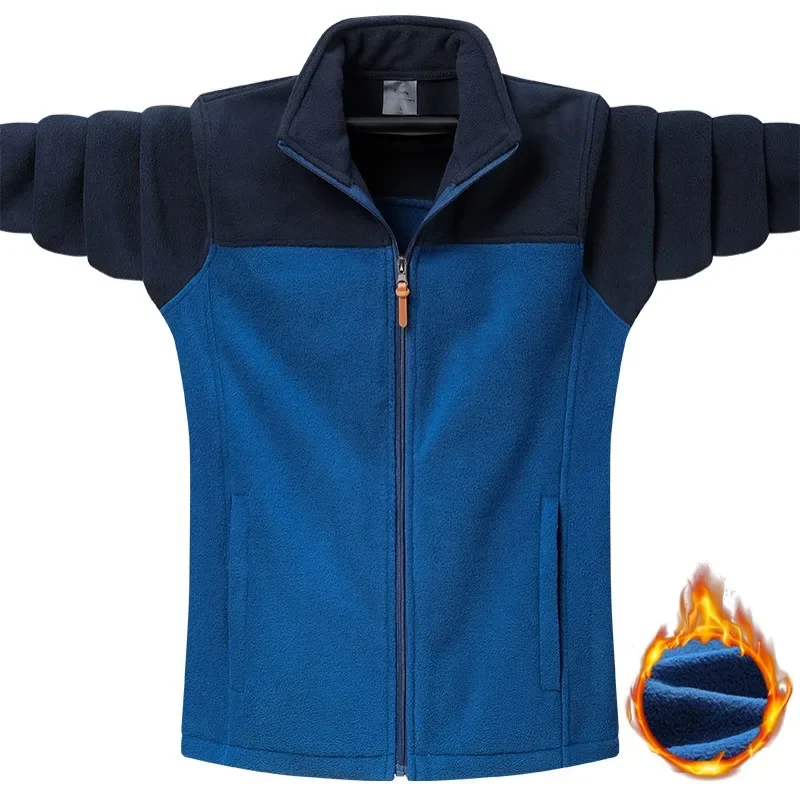 9XL Winter Polar Fleece Jacket Men Casual Thermal Fleece Clothing Coats Outdoor Warm Full Zipper Hiking Jacket Men Windbreaker