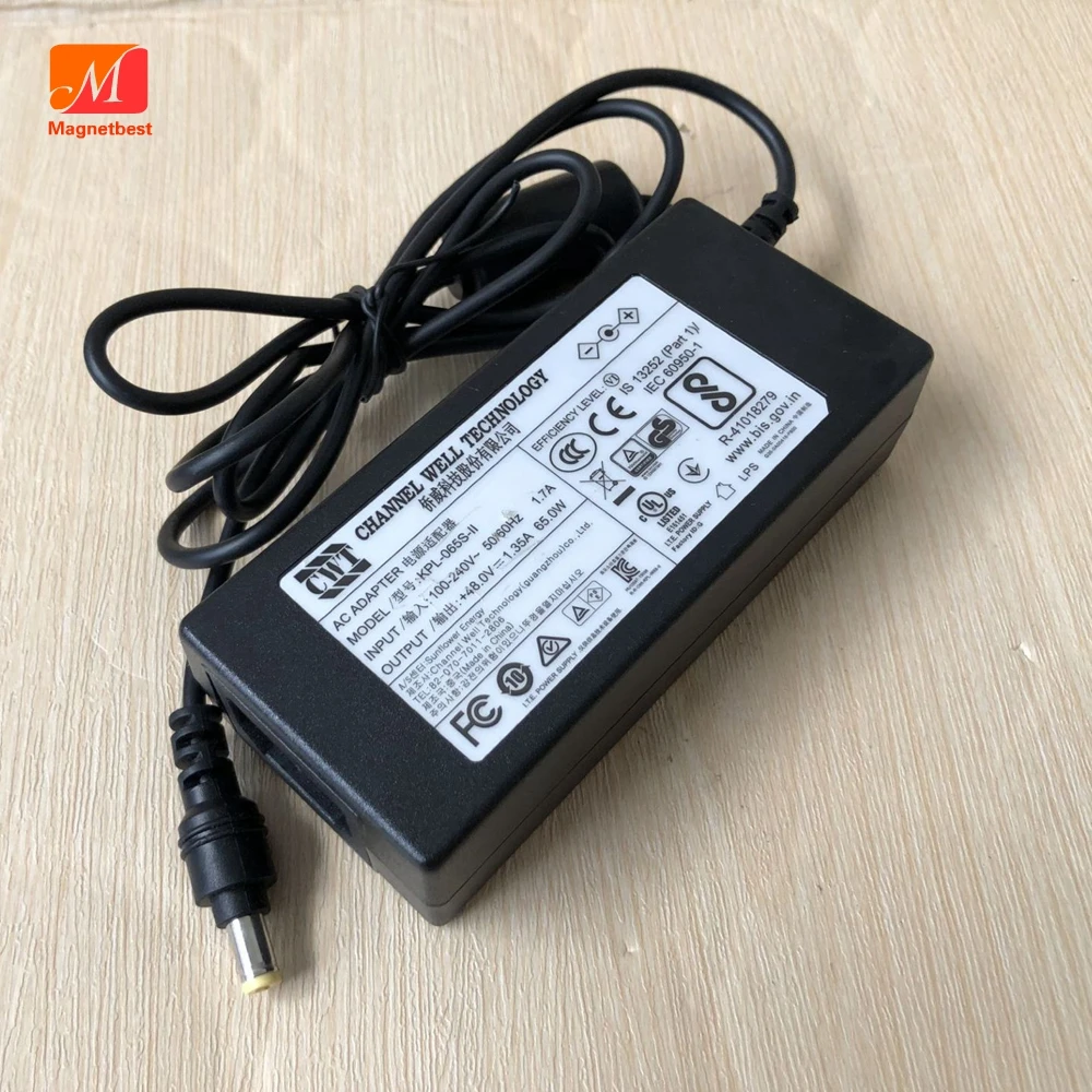 حقيقي CWT 48 فولت 1.35A 65 واط التيار المتناوب تيار مستمر محول KPL-065S-II السادس ل Hikvision مسجل فيديو NVR POE امدادات الطاقة شاحن محول #3