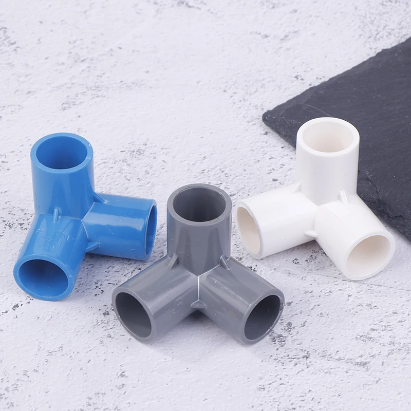 10Pcs PVC Elbow 3 Way Pipe Fittings PVC Garden Right Angle Tee Corner Joint Tent Feet Corner Center Connector