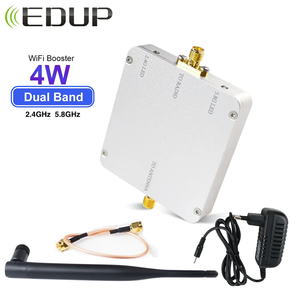 EDUP 4W WiFi Signal Booster 5.8GHz 2.4GHz WiFi Repeater Wireless Router WiFi Signal Booster Long Range Extender for Drone UAV