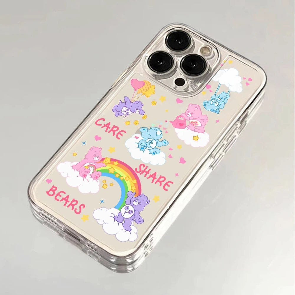 Cute Bear Rainbows Phone Case for Samsung Galaxy A73 A72 A71 A55 A54 A53 A52 A51 A50 A35 A33 A32 A24 A23 A13 A14 4G 5G Cover