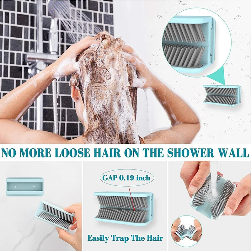 Silicone Shower Hair Catcher Wall Mounted Hair Stopper Hair Collector For Sink Bathtub Bathroom Accessories Reusable