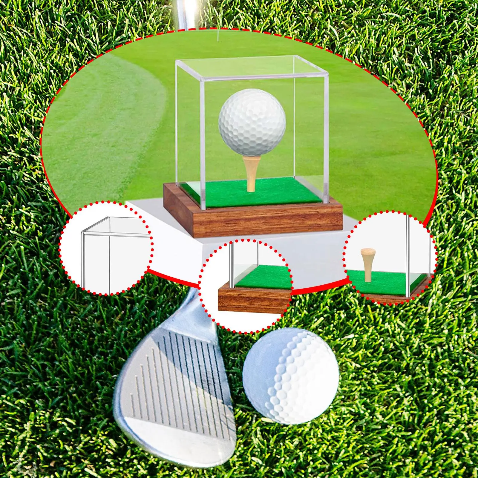 

Многофункциональный футляр-держатель для мячей для гольфа с отсеком для ти-пиков, для сувениров с турниров, мелких игрушек, наушников, одного мяча, сувенирных предметов