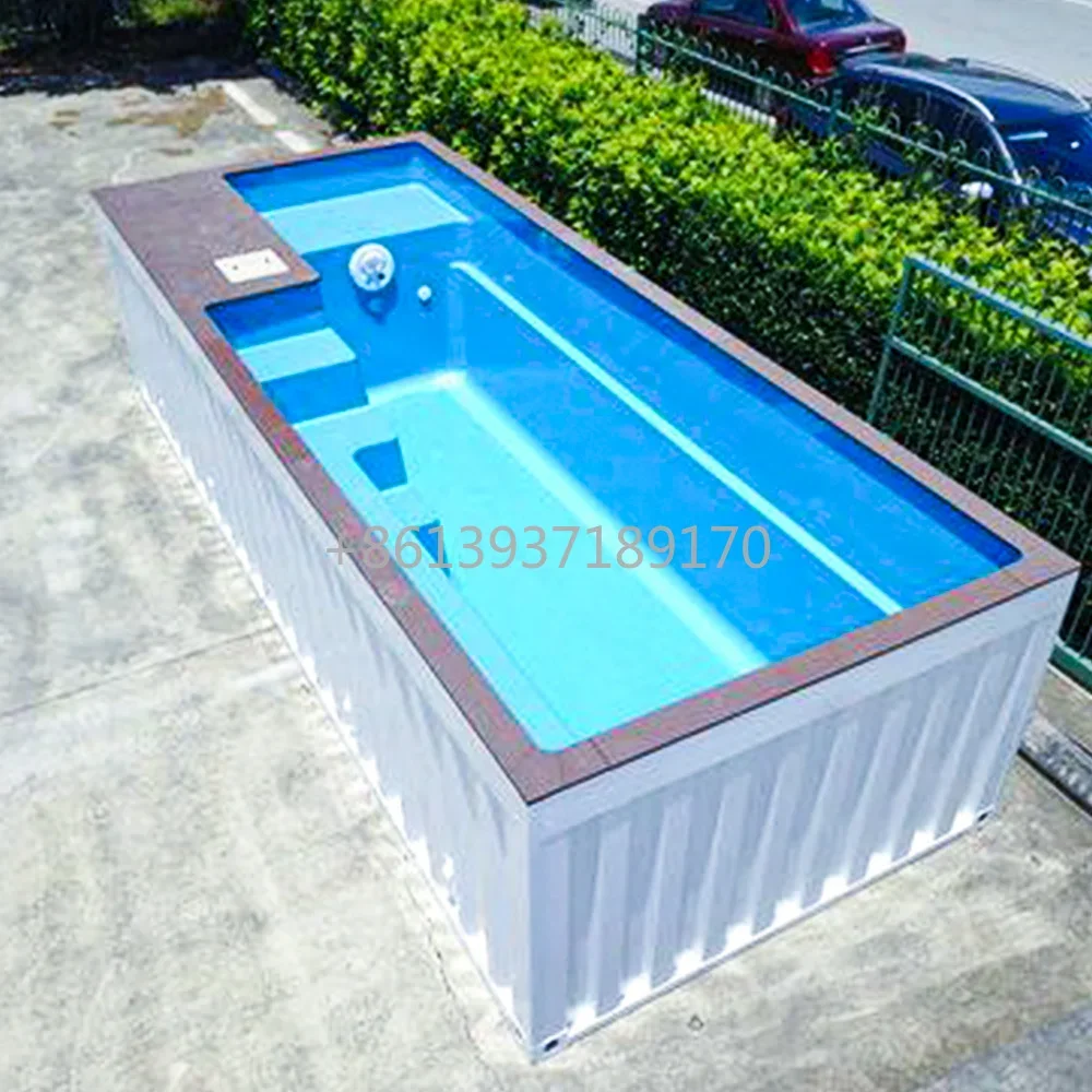 Top Notch China Supplier Big Jacuzzi Embedded Acrylic 40ft 18ft Shipping Container Swimming Pool