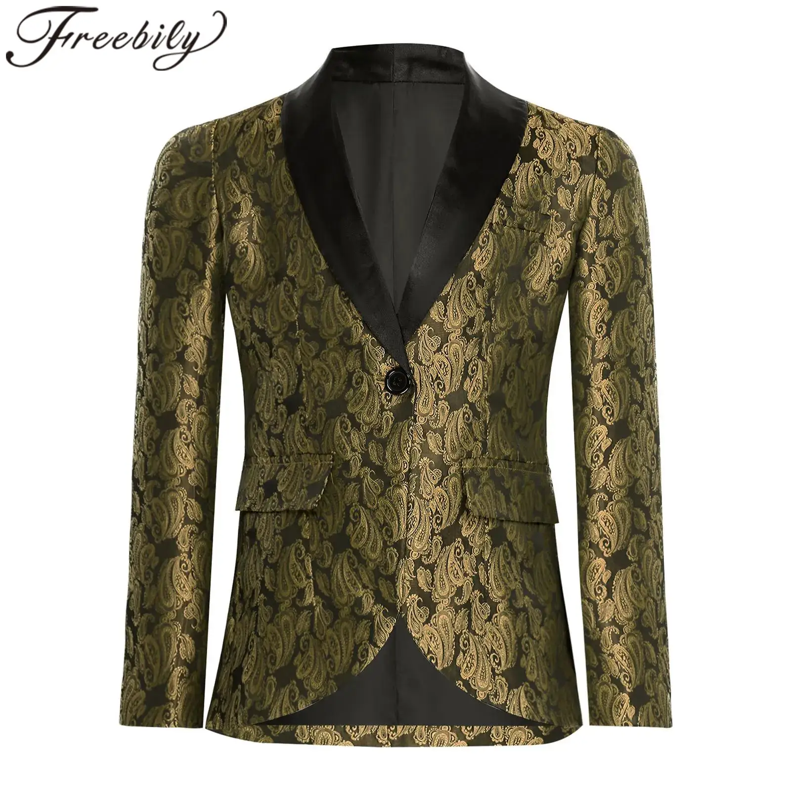 

Boys Gentlemen Prince Cosplay Costume Lapel Suits Jakcet Jacquard Blazer Tuxedo Coat Formal Dress Blazers Child Party Outfit