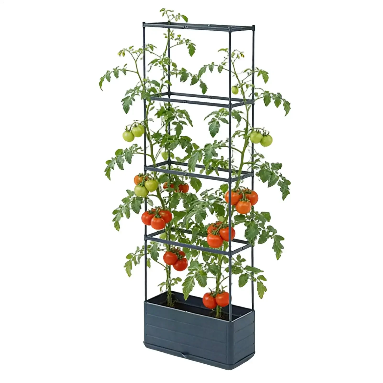 Garden Plant Cultivation Tower Vertical Growing Container Rectangular Climbing Vine Planting Tomato Box Cage with Trellis