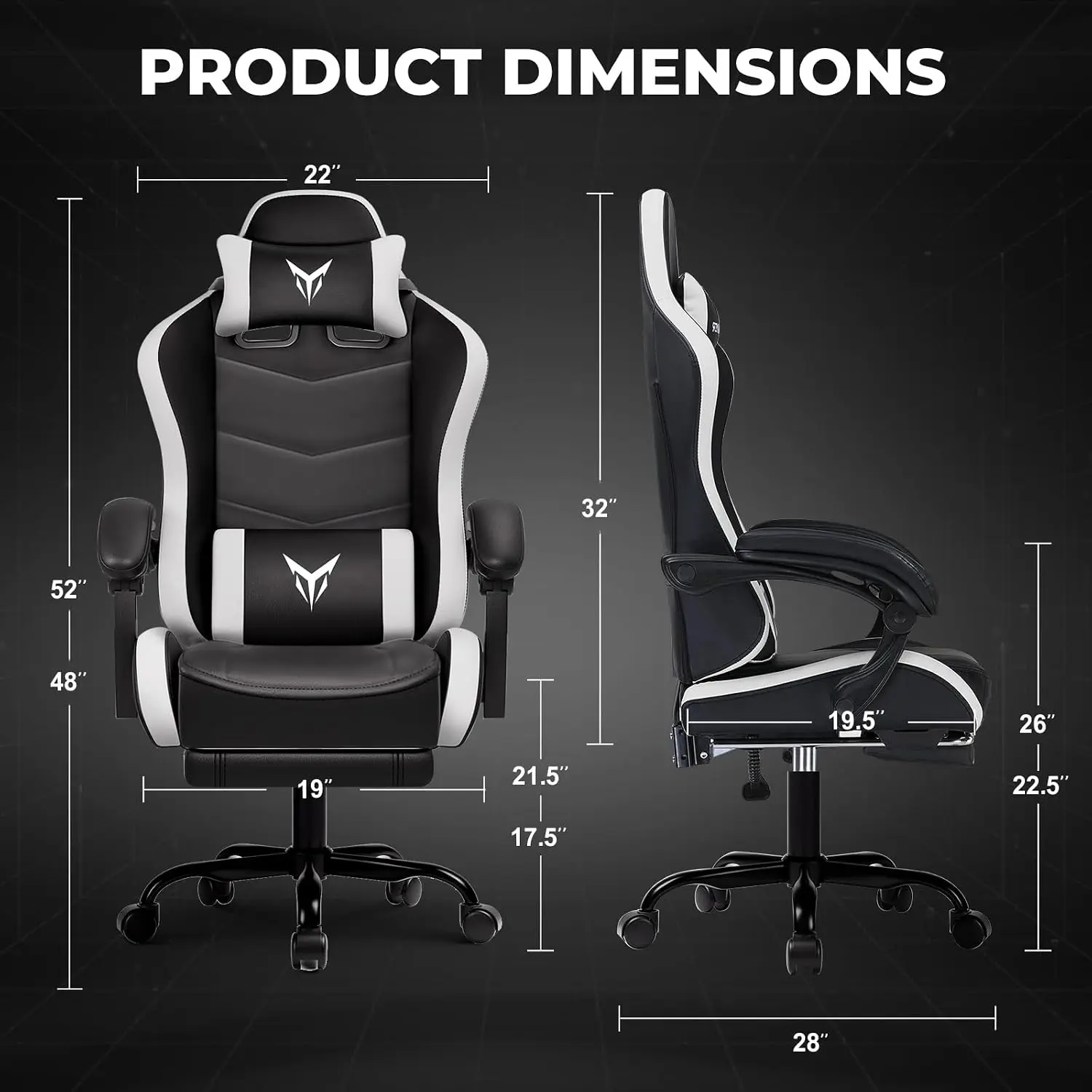 Gaming Chair High Back Computer Chairs with Foot Rest for Adults, Ergonomic Height Adjustable Recliner Chair 300lbs with Linkage