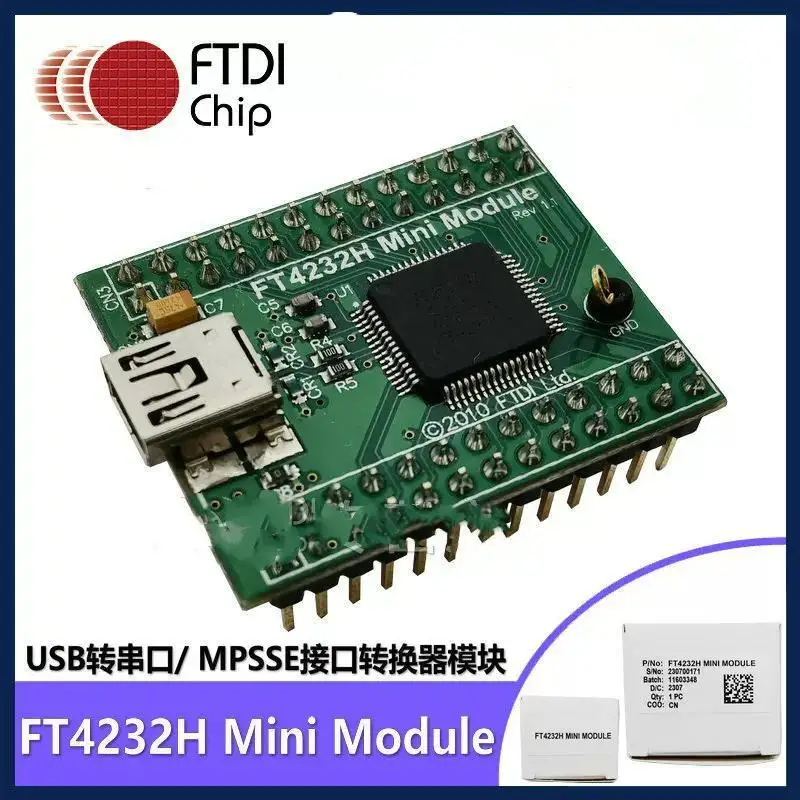 

FTDI FT4232H MINI MODULE USB to Serial MPSSE Development Module, Add USB to Target Design, Four Interfaces