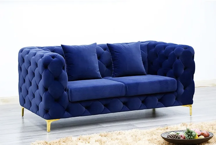 

Sofa Set Furniture Modern Design Stainless Steel Elegant Luxury Fabric Couch Living Room Sofas for Home Hotel