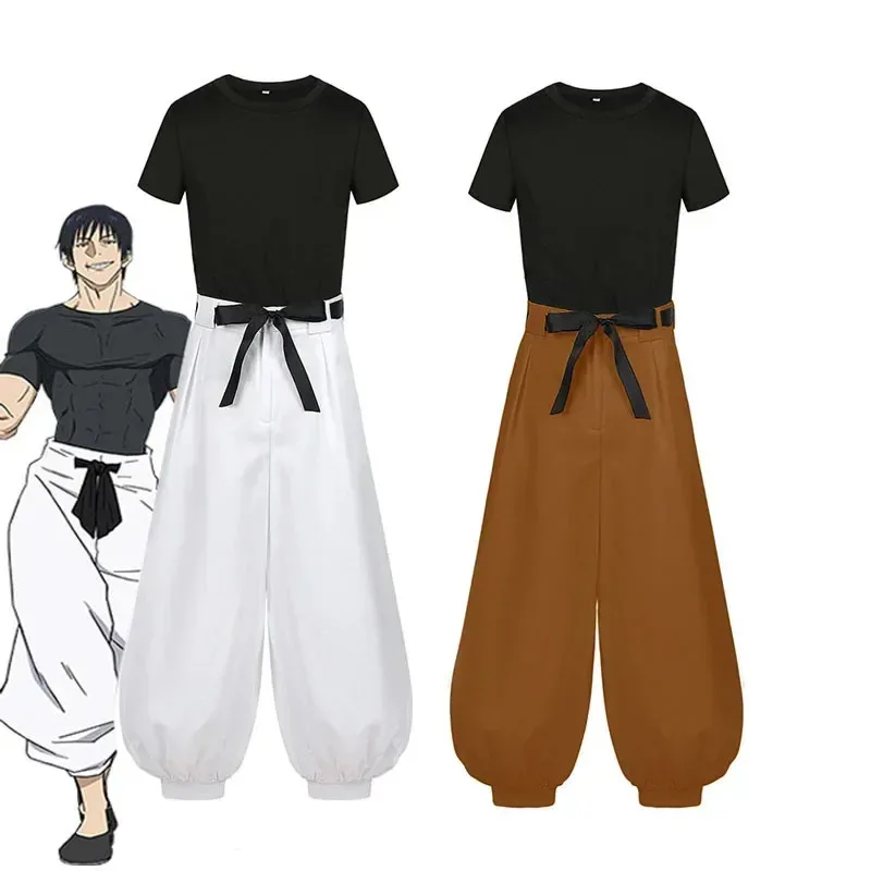 أزياء أنيمي Jujutsu Kaisen التأثيرية Fushiguro Toji سراويل علوية بأكمام قصيرة بدلة الهالوين ملابس الحفلات للرجال البالغين