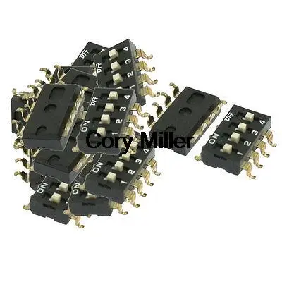 Black Color Electronic Component 4 Way Slide Type DIP Switches