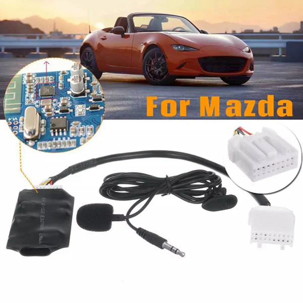 

Car Bluetooth 5.0 Aux Cable Microphone Handsfree Free Calling Adapter for Mazda M2 M3 M5 M6 Family 323 Bentium B70