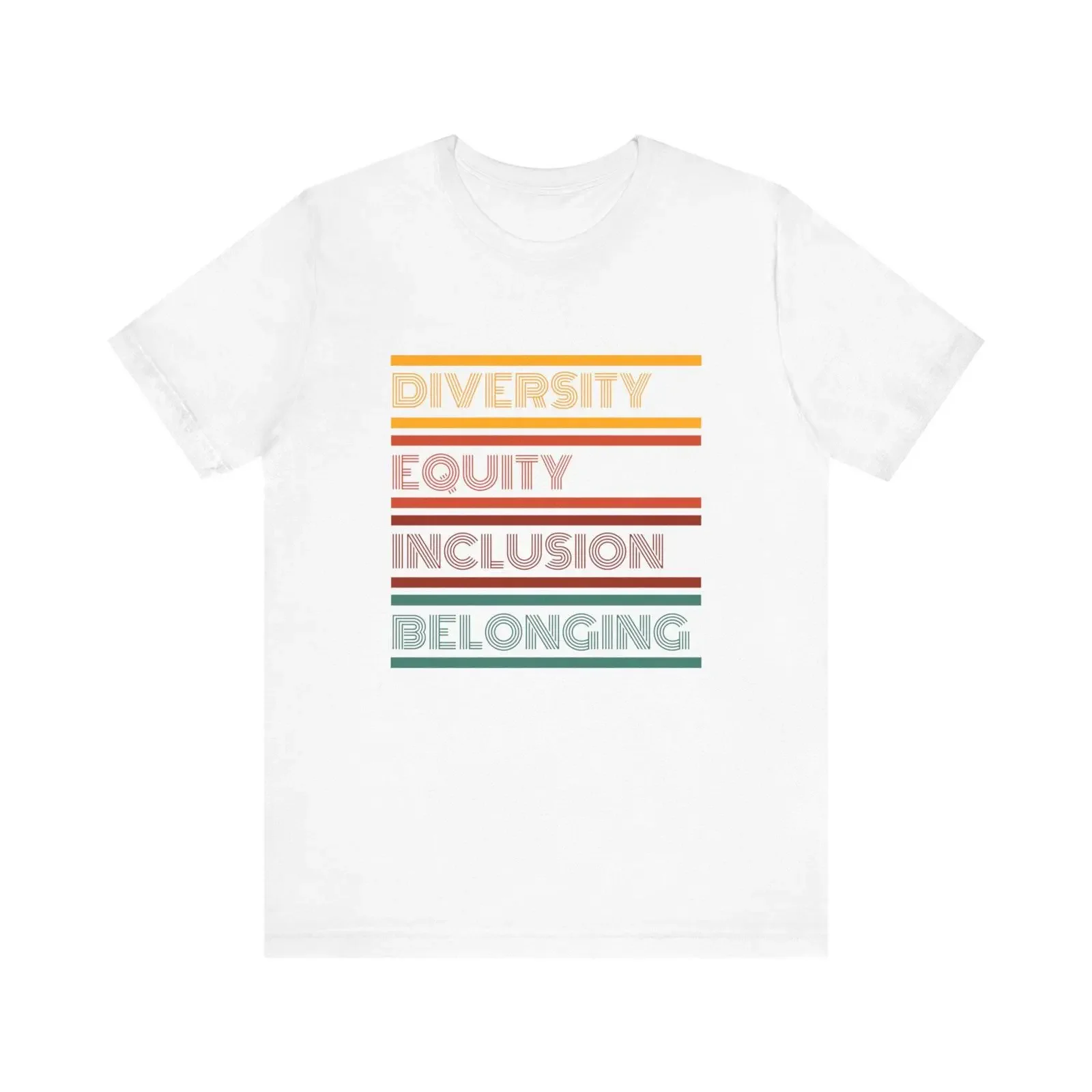 T-shirt DEIB Diversity Equity Inclusion Belonging, jersey vintage, lavé, mode, doux, polyvalent, homme, décontracté, confortable