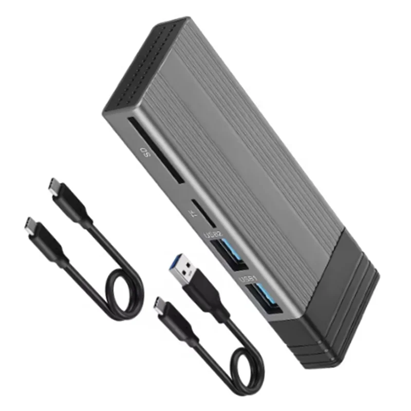 L53A-M2 NVME NGFF SSD 외장 케이스 타입 C 3.1 10Gbps USB C 허브 - SD TF USB2.0 분배기 독 USB 허브 (데스크탑/노트북용)