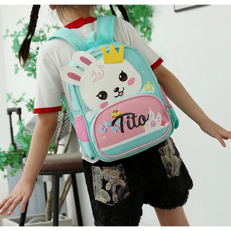 Customize Your Name New Kindergarten School Bag Animal Cartoon Backpack Cute Boys and Girls Children\'s Backpack