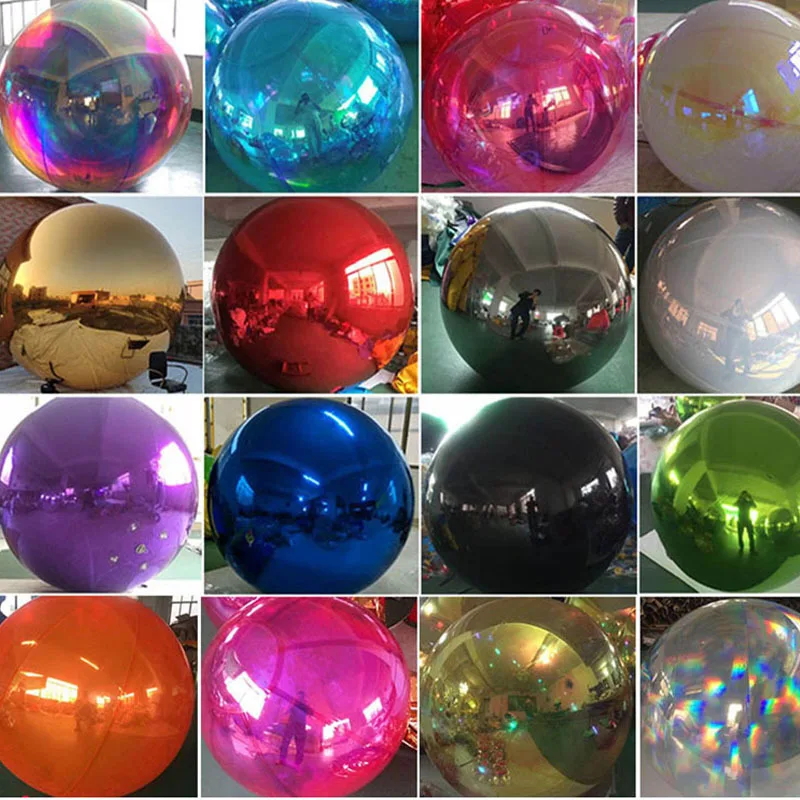 Black Color Inflatable Mirror Ball Giant Hanging Inflatable Mirror Balloon Airtight 0.5m-3m Sealed Colorful Sphere