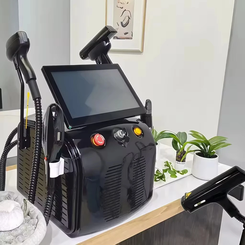 4 в 1 сопрано, титановый лед, платиновый радиочастотный диод 755 808 940 1064 нм, 4-волновой лазерный аппарат ND: YAG, безболезненный аппарат для удаления волос 2025