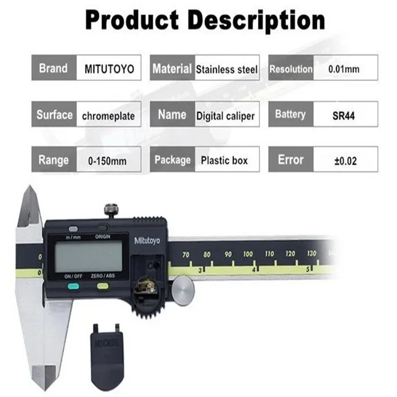 Imagem -05 - Mitutoyo Absolute Digital Paquímetros Vernier de 50019720 Polegada Métrico Faixa 0001 Precisão 00005 Aço Inoxidável