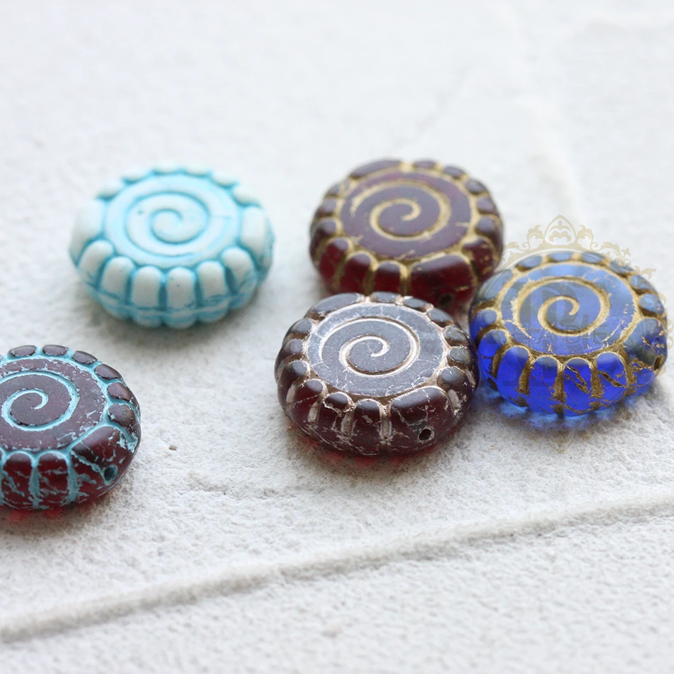 One Piece Czech Espiral Glass Beads, Varia Beads, 16mm, CZE-4