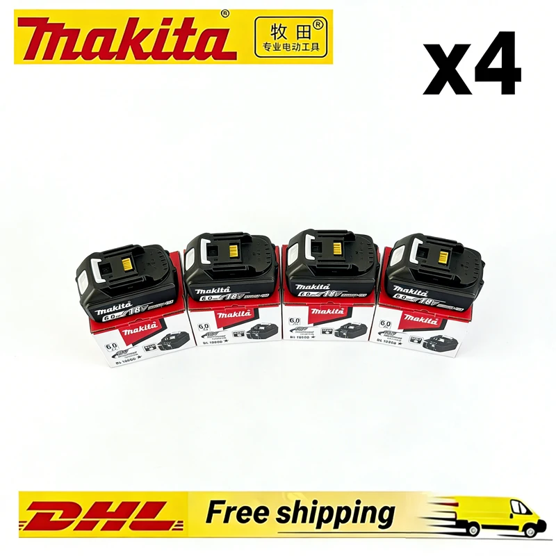Batterie rechargeable au lithium-ion originale Makita 6,0 Ah 18 V 6000 mAh, batteries de remplacement 18 V BL1860 BL1830 BL1850 BL1860B