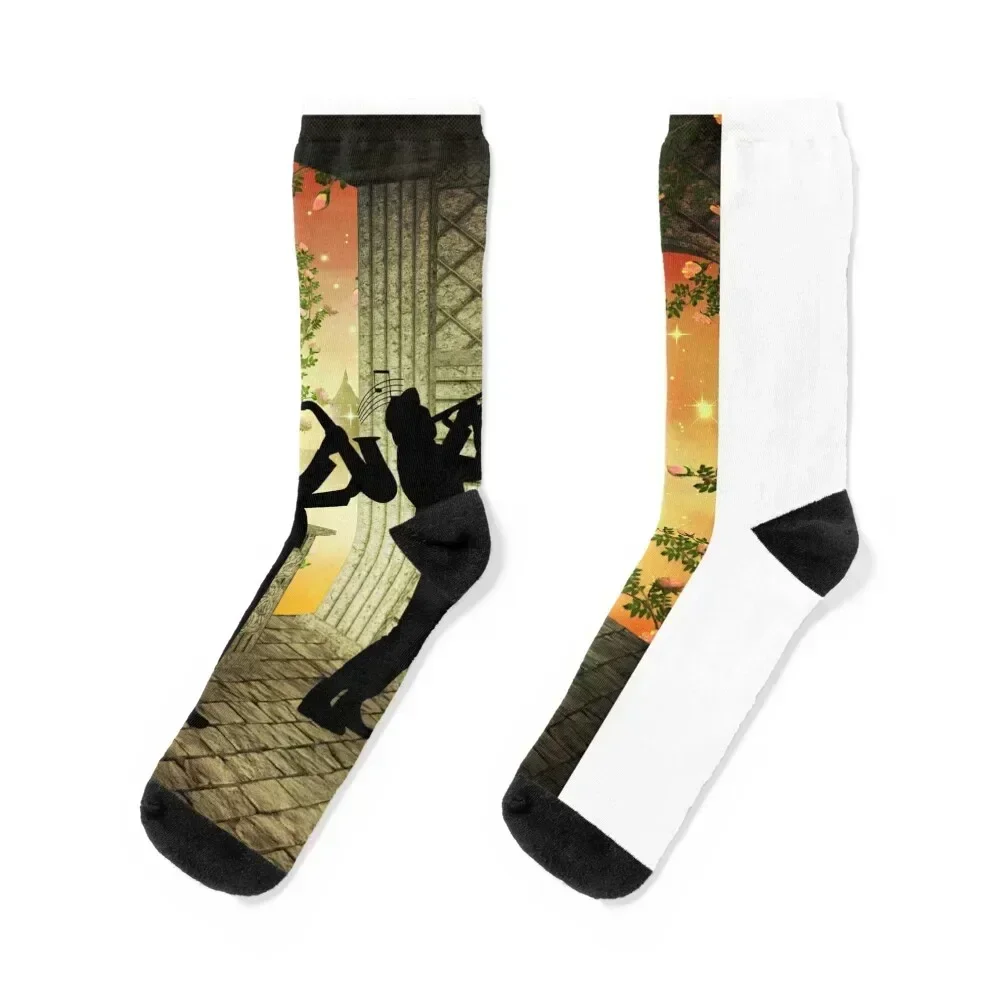 

International Jazz Music Band Socks summer New year's christmass gift Non-slip Socks Woman Men's