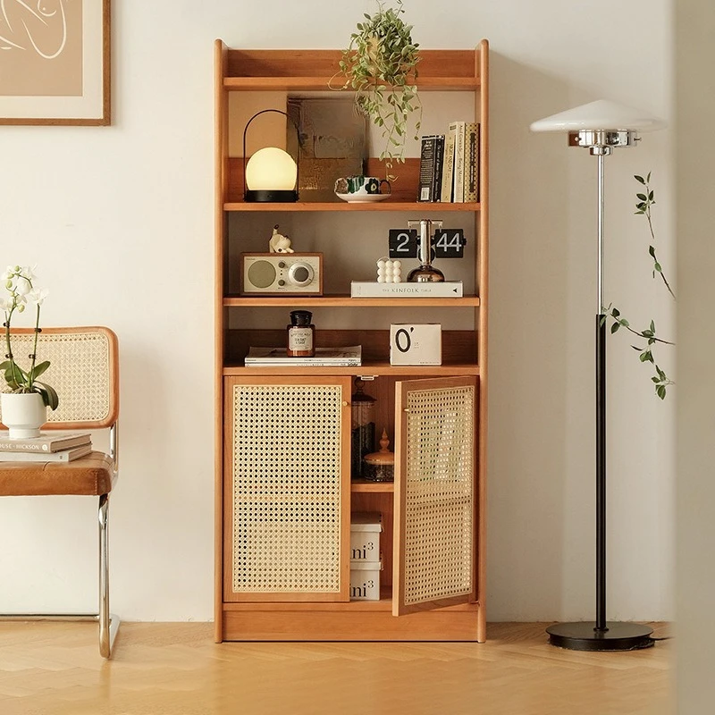 Wohnzimmer Bücherregal Rattan Lagerregal Display Regal einfaches Spind