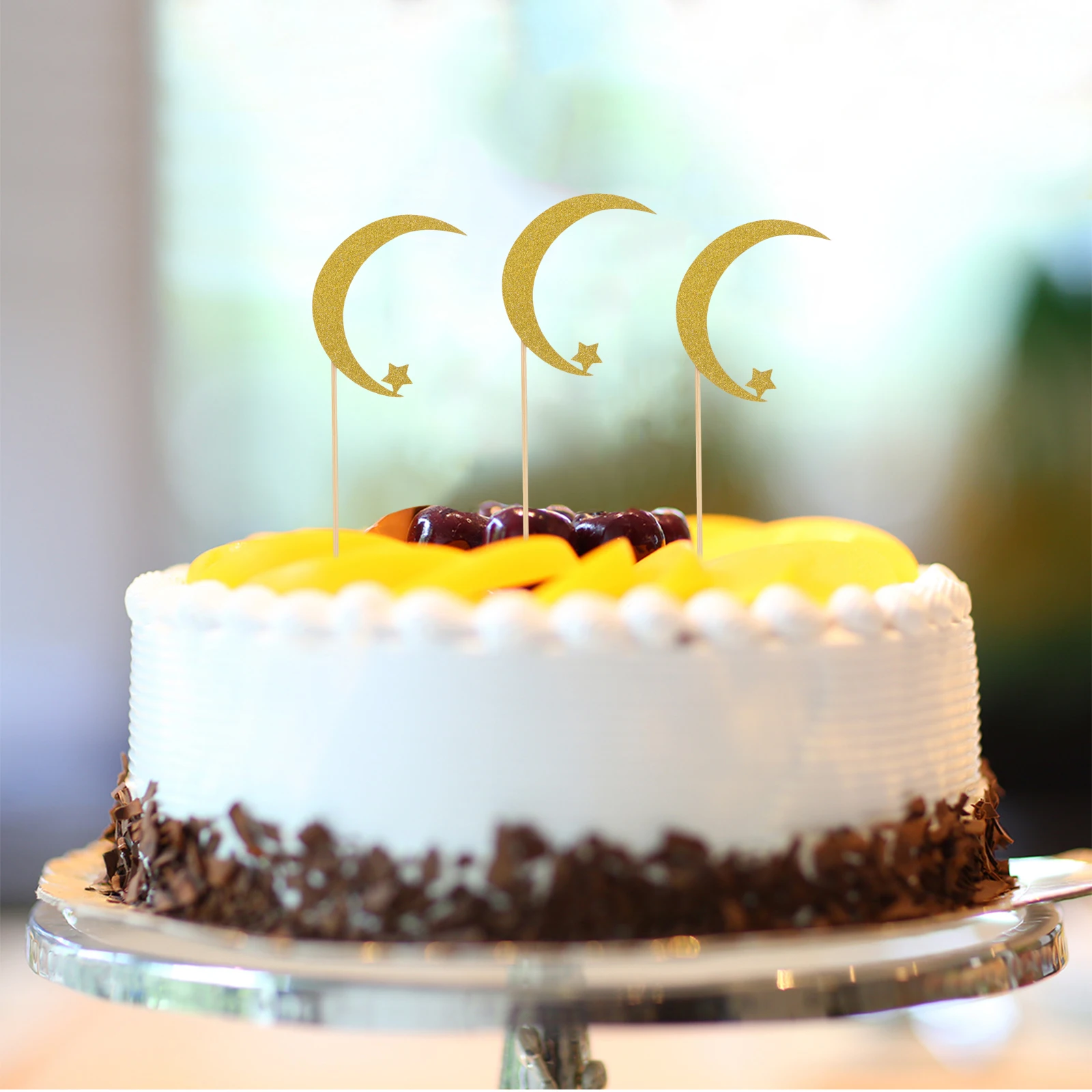 

25Pcs Dessert Toppers for Cake Moon Cake Picks Elegant Graduation Design Eid Mousse Pie Decor Party Appetizer Picks Set